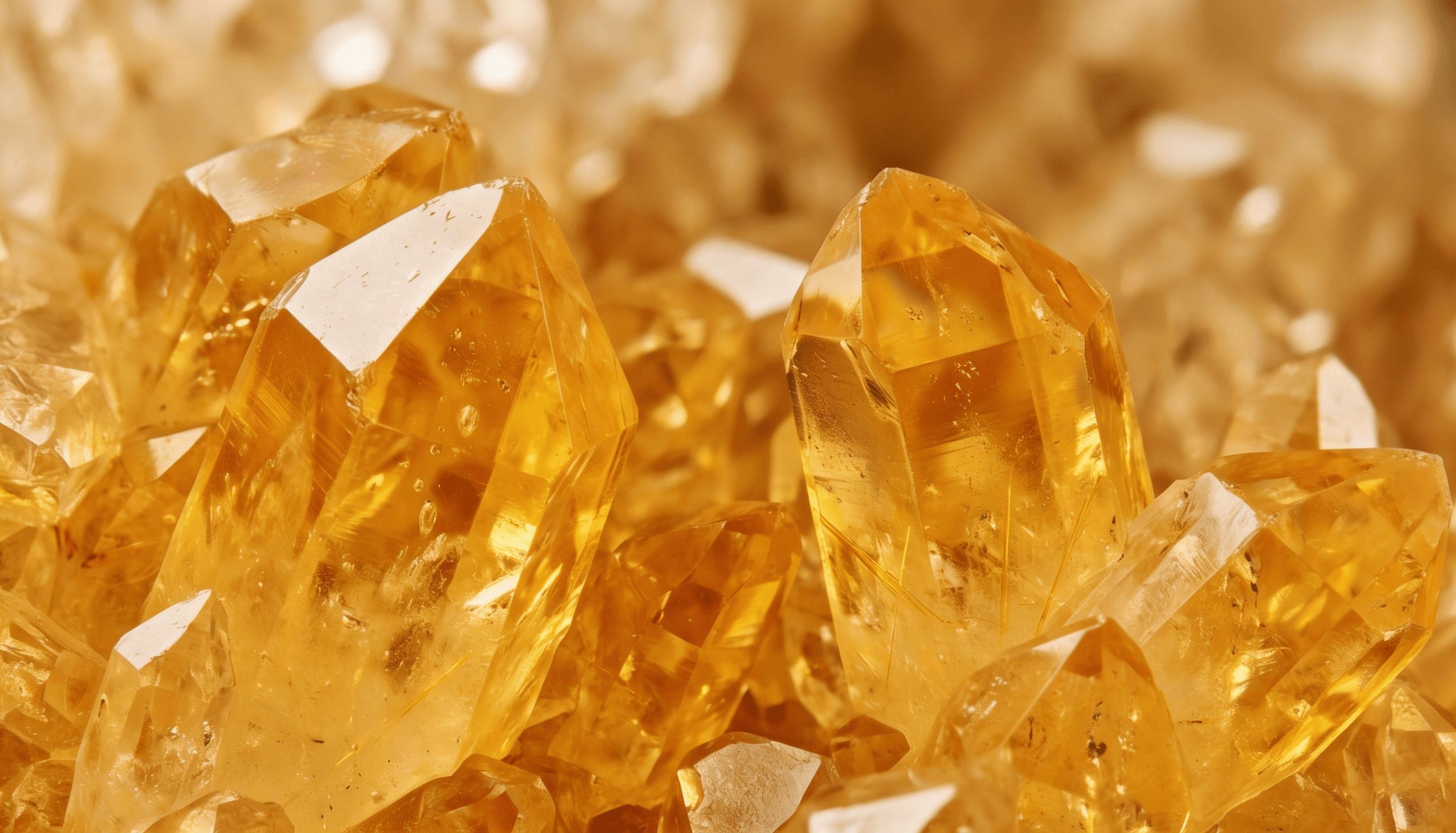 Citrin-Kristall im goldenen Licht